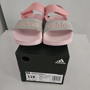 Adidas Kids Pink and Gray Sandals